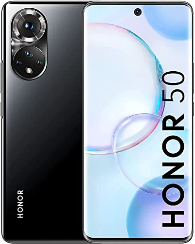 HONOR 50 Smartphone Débloqué 5G – Téléphone Portable 128 Go, 6 Go RAM, Double SIM, Quad Caméra multi-vidéo 108 MP, Ecran incurvé 6.57” 120 Hz, SuperCharge 66W - Noir