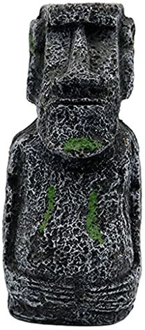 LOVIVER Aquarium Moai Skulptur Osterinsel Statuen Terrarium Blumenbeet Landschaft Indoor e Outdoor Garten Hof Rasen Dekoration, 5x3x12cm