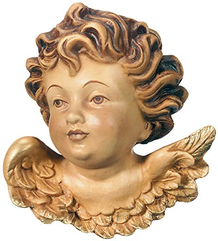 Engel zum aufhängen H 12 cm Schutzengel Engelskopf Holzfigur Deko Statue aus Ahornholz