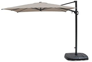 Kettler 2.5m Square Free Arm Parasol - Grey Frame/Stone Canopy