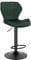 WOLTU Barhocker 1er Set höhenverstellbarer Hocker 60-82 cm 360° Drehstuhl mit Rückenlehne Fußstütze Barstuhl aus Samt Metall Stehhocker Dunkelgrün BH324dgn-1
