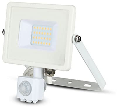 Faro Led Esterno con Sensore Crepuscolare, Proiettore Led Esterno con Sensore Movimento, Super Slim, Luce Naturale 4000K (Bianco, 20W 1600LM 136X102X25mm)
