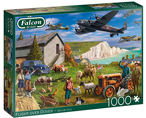 Jumbo, Falcon de luxe - Flight over Dover, Jigsaw Puzzles for Adults, 1000 piece, Muliti