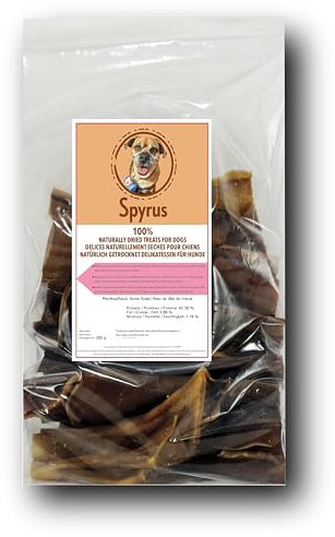 Spyrus Pferdekopfhaut Hunde Snack,Top Qualität,Voll Vitaminen & Mineralien,ohne Konservierungsstoffe Ideal Snack für zwischendurch und Trainingshappen(200g)
