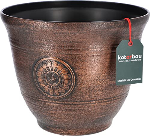 KOTARBAU® Pot de Fleurs Effet métal Design opalescent cuivre 25 x 30 cm