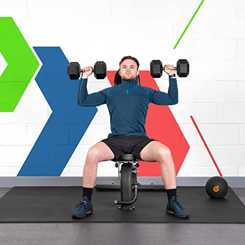 METIS Tappeto Per Palestra Ad Incastro - Piastrelle Da 60cm² / Imbottitura In Schiuma EVA | Accessori Per Esercizi & Ginnastica (Pacco Da 12, Nero)