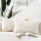 Madizz 2er Set Boho Gestreifte Kissenbezüge Weicher Kord Dekorativer Kissenbezug für Schlafzimmer Sofa Kissenhülle Creme Weiß 40 x 60 cm