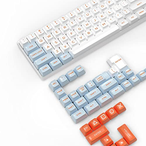 MAMBASNAKE 149 Keys PBT Double Shot Full Keycap Set,ASA Profile,ANSI US ISO Layout for 61/68/87/98/104/108 Mechanical Keyboard,Compatible with Cherry Gateron Otemu Kailh Akko MX Structure (Salmon)