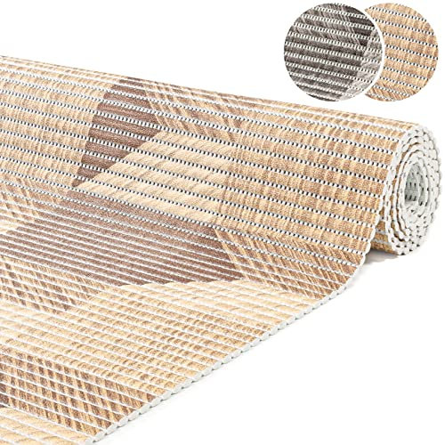 ANRO Badematte Weichschaummatte Bad- und Duschvorleger Antirutsch Badläufer 3D Holz Braun 350x65cm