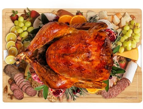Tagliere di Bambù Extra Large 60 x 40 cm, Il Più Grande Blocco Da Macellaio Per Tacchino, Carne, Verdure, Barbecue, Tagliere di Formaggi Con Foro Per Appendere E Scanalatura Per Il Succo Di Frutta