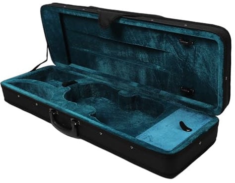 Custodia per Violino di Misura 4/4, Custodia Rigida per Violino Custodia Protettiva Leggera, Scatola Rettangolare in Schiuma di Tessuto Oxford per Violino 4/4 Nero