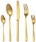 Pleafind posate, set posate 30 pezzi, set posate 6 persone, posate acciaio inox, posate oro opaco, servizio posate, posate moderne, set di posate, lavabili in lavastoviglie