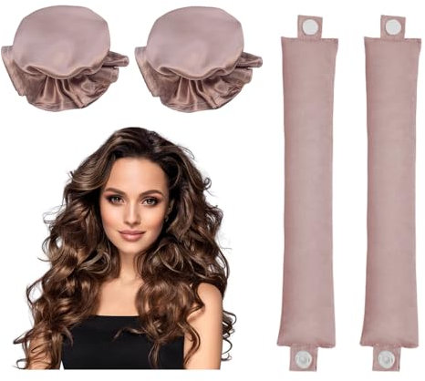 FURREN 4 Stück Hitzefreie Lockenwickler Locken Ohne Hitze Overnight Curls Hair Curler No Heatless Curls Headband Haarband Locken über Nacht Lockennudel Lange Haare Lockenband Haarnudel -Violett