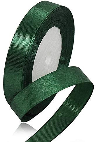 Dunkelgrün Satinbands 15mm Breit, 22 Meters Schleifenband, Geschenkband für Geschenkverpackungen, DIY Handwerk, Blumensträuße, Nähprojekte, Schleifenherstellung, Geburtstags- und Hochzeitsdekorationen