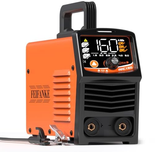 FEIFANKE Saldatrice Elettrodo ARC160 3 in 1 Saldatrice Inverter SYN IGBT 160A con il Display Digitale Del LED Saldatrice Portatile MMA Stick/Lift TIG/Avvio A Caldo/Forza D'arco/VRD