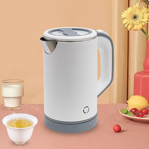 Bouilloire de voyage 800 ml, bouilloire portable, mini bouilloire de camping, bouilloire en acier inoxydable pour les voyages (blanc)