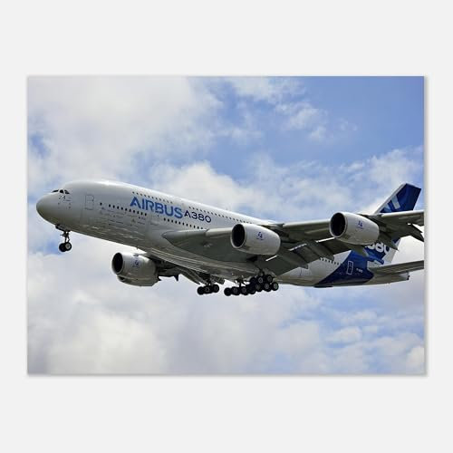 Generisch Poster oder Leinwand I Flugzeug Airbus A380 Flughafen Airport I Wandbild Kunstdruck I PN008 (Poster, 40x30 cm)