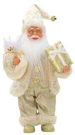 Dickly Weihnachtsmann im Stehen, 12 Zoll große Kollektion, Weihnachtsfigur, Ornament, Weihnachtsmann-Figur, niedlich für den Kamin, Weihnachtsfeier, Gold