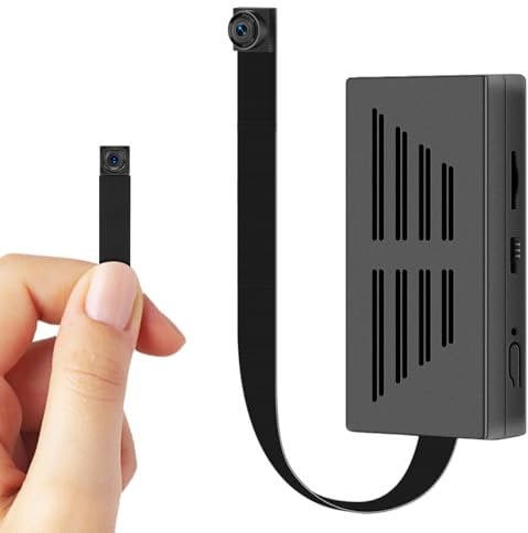 Biddsgg Mini Cámara Espía Mini Cámara 64G HD 1080P, Cámara Oculta Portátil con Detector de Movimiento,Adecuada para Monitoreo Integral en Interiores y Exteriores