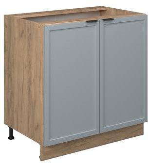 Vicco Spülenunterschrank Fame-Line, Hellblau-grau, 80 cm mit Regal, ohne Arbeitsplatte
