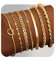 JeweBella 3-7 Stück Armband Damen Gold Edelstahl Ketten Armbänder Set 18K Vergoldet Armkette Damen Verstellbar Twist Schlange Figaro Tennis Charm Armband Set Wasserfester Gold Schmuck für Damen Frauen