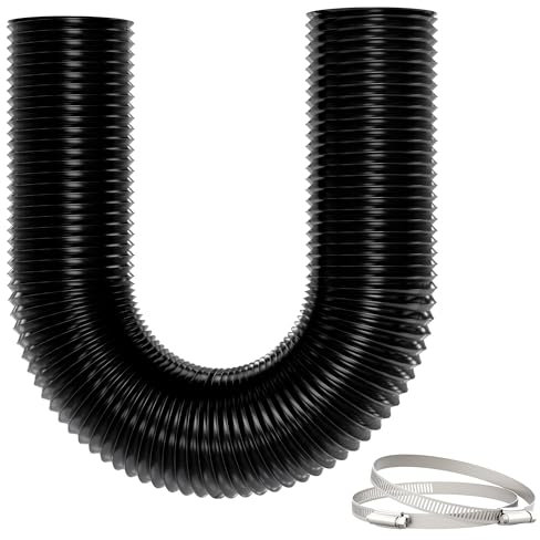 Yrichtra Gaine VMC Flexible 75mm x 5m, 5 Couches Antidéchirure, Réduction du Bruit, Isolation Thermique, Longueur Ajustable, Sans Odeur, avec Colliers - Idéal pour Ventilation et Évacuation d'Air