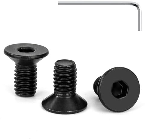Tunejoy Viti a Testa Svasata M5 x 10 mm Nero Vite a Brugola Bulloni in Acciaio Inox A2 V2A Viti a Testa Piatta Norma DIN 7991 con Chiavi a Esagono Filettatura Completa 30 pezzi