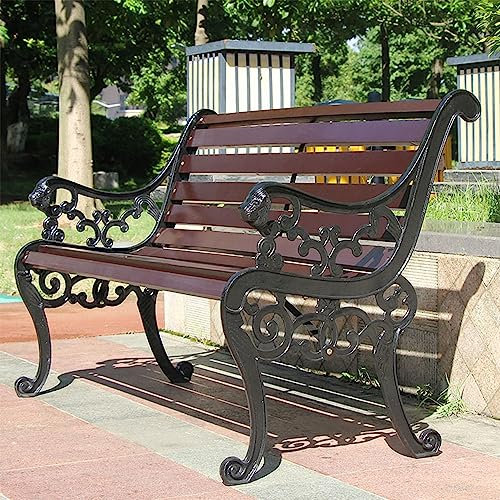 Bank, Gartenstühle aus Holz, Gartenbank, Liegestuhl, Loungesessel, modisch, antik, modern, Vintage-Gartenmöbel, Bank, Holzhocker, Gartenbank für den Außenbereich, Stuhl, 1,2 m, schwarz