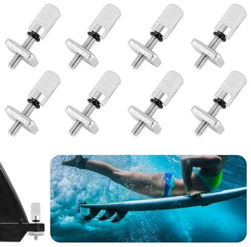 Casenly Tornillo de Tabla de Surf, 8PCS Tornillo de Aleta de Acero Inoxidable, Tornillo de Paddle Surf, Tornillo de Aleta para Sup, Tornillo Tabla de Surf para Longboard, Tablas de Remo de Pie