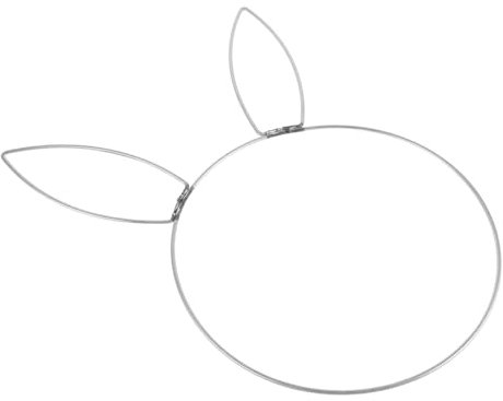 ABOOFAN Hasenkopf-Reifen frühlingsdeko basteln zu Ostern Rundkranz Hase Hasen Dekoration Osterkranz Zubehör Hasenkopf-Metallring Hasenkopf-Metallkreis Hasenkopfdekoration Eisen Silver