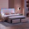 Polsterbett Doppelbett 140x200 cm mit 4 Schubladen, Gepolstertes Bett mit LED-Kopfteil, Aufbewahrungsbett mit Lattenrost, Doppelbett für Erwachsene und Jugendliche, Weiß (Weiß, 140 x 200 cm)