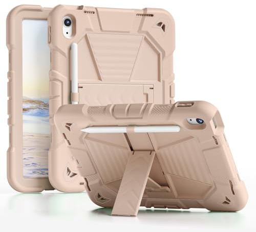 JKSML Hülle für iPad (A16) 11. Generation 11 Zoll 2025/ iPad 10. Generation 10.9 Zoll 2022 mit Schultergurt, Multi-Angle-Ständer, Weiches Silikon & PC Rückwand Stoßfeste Hülle für Kinder (Rosa)