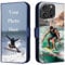 FortiCase Personalised Phone Case for iPhone 12 Pro,PU Leather Flip Cover,with Card Slots,Holder Cases,Design Your Own Photo Image,Text Personalised Case - Blue-LN4