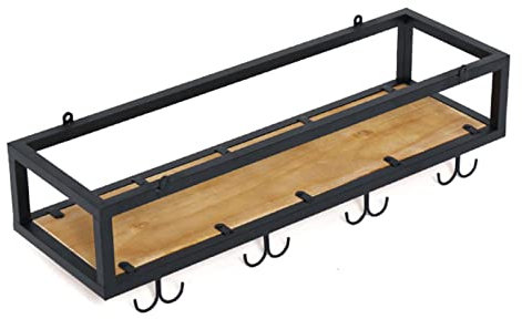 CXEGCCUF Wine Rack,Bar,Restaurant, Wine Glass Holder, Ceiling Hanging Shelves for Plants Flowers Decoration Floating Shelf Iron Art Wall Wine Bottle Storage Shelving (Size : B-80x25x22cm)