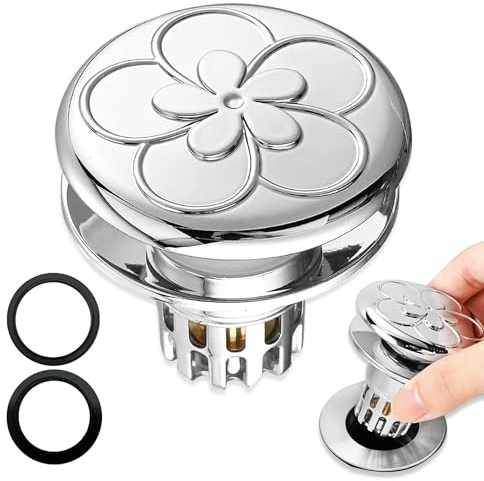 1 Stück Pop Up Abflusssieb, Upgraded Bathroom Sink Plug, ABS Drain Plug Universelle, Waschbeckenstöpsel, Mit Filtersieb/Dichtungen, Abflussstopfen für Bad, Waschbecken und Küche (34-40mm).