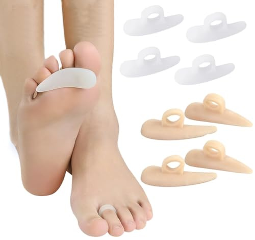 XENQITO 4 Paia Cuscini Per Dita A Martello, Cuscinetti In Gel Per Dita A Martello, Cuscino Per Dita Dei Piedi,Per Donne E Uomini Ridurre Il Dolore E L'attrito per donne e uomini(Due Colori)