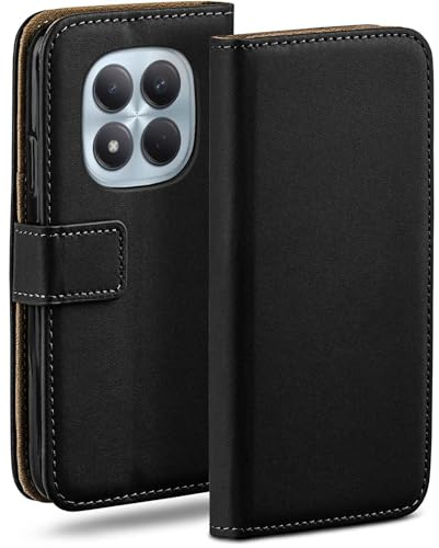moex für Redmi Note 15 Pro (4G) Hülle mit Kartenfach, Handyhülle klappbar 360 Grad Schutzhülle, PU Leder Handytasche Redmi Note 15 Pro (4G) Klapphülle Flip Case, Schwarz