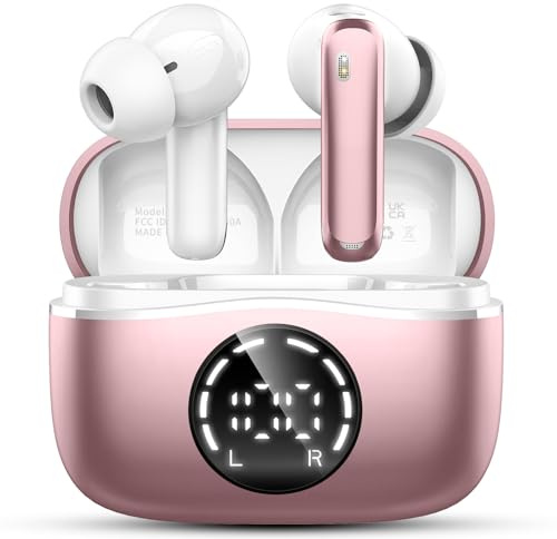 Kopfhörer Kabellos Bluetooth 5.4, 2026 Bluetooth Kopfhörer mit HiFi-Stereo | Tiefer Bass, 4 ENC Noise Cancelling Mic Wireless Earbuds, USB-C in Ear Ohrhörer, IP-X7 Wasserdicht Sport für iOS Android