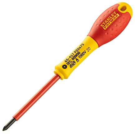 Stanley 0-65-417 Fat Max Screwdriver Insulated Pz Pz0X75Mm-Red And Yellow