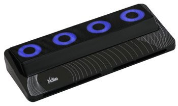 Xclio ONE Compact Notebook Cooler Silver 4x40mm Quiet Blue LED Fans Adjustable Upto 16 Laptops