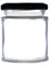 Glass Jam Jars 190ml 8oz - Pack of 12 with Black Lids for Home or commecial Preserving, Food Storage or Crafting