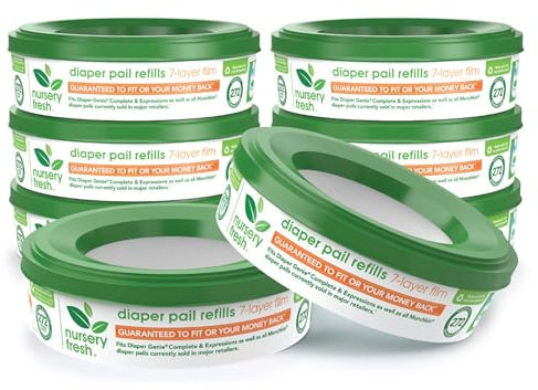 Nursery Fresh Nachfüllpackung für Diaper Genie und Munchkin Windeleimer, 2.176 Stück, 8 Stück