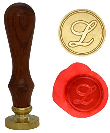 Wachssiegel Stempel Buchstabe A-Z, Alphabet Initial Siegelstempel für Weihnachten & Thanksgiving Karten, Hochzeitseinladung W-S-2 (Buchstabe L)