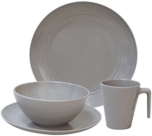 Flamefield Trinkbecher - 16-teiliges Melamin Seramika Latte Set, Braun by Flamefield