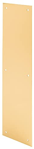Prime Line MP4719 Door Push Plate, 3.5 X 15-Inch, Polished Brass, Pack of 1