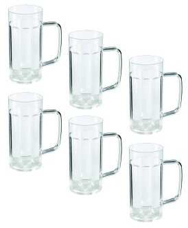 kubacup Kunststoff Mehrwegbecher/Bierkrug 0,3l, 6 Stück