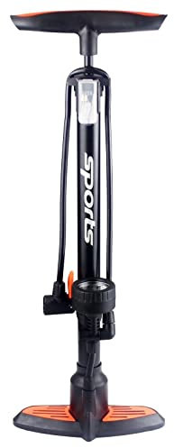 EM BIKE Bomba Inflador de Suelo Portátil con Manómetro Profesional para Válvulas Presta y Schrader Alta Presión (160 PSI/ 11 Bar)