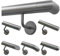 TIBU Handlauf Geländer Edelstahl Ø 42,4 mm - Länge 300 cm - Ende Ecke zur Wand und gewinkelte Halter - Rostfrei für Außen und Innen