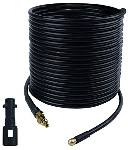 10M Hochdruckreiniger Schlauch,160 BAR 2300 PSI Hochdruck Abflussrohr Reinigungsset für Gängige Reinigungsmaschinen,Inklusive Adapter für Karcher K1-K7