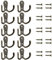 Beilala 10 Pack Double Coat Hooks Door Wall, Bedroom Bathroom Vintage Metal Hook Hanging Clothes, Robe, Towel, Hat, Key, with 30 Screws (Bronze)